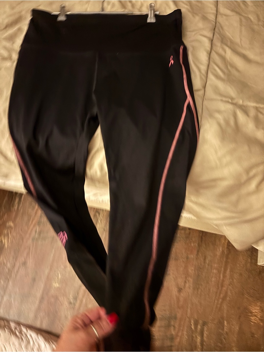 Harley-Davidson Black Leggings with Pink Trim